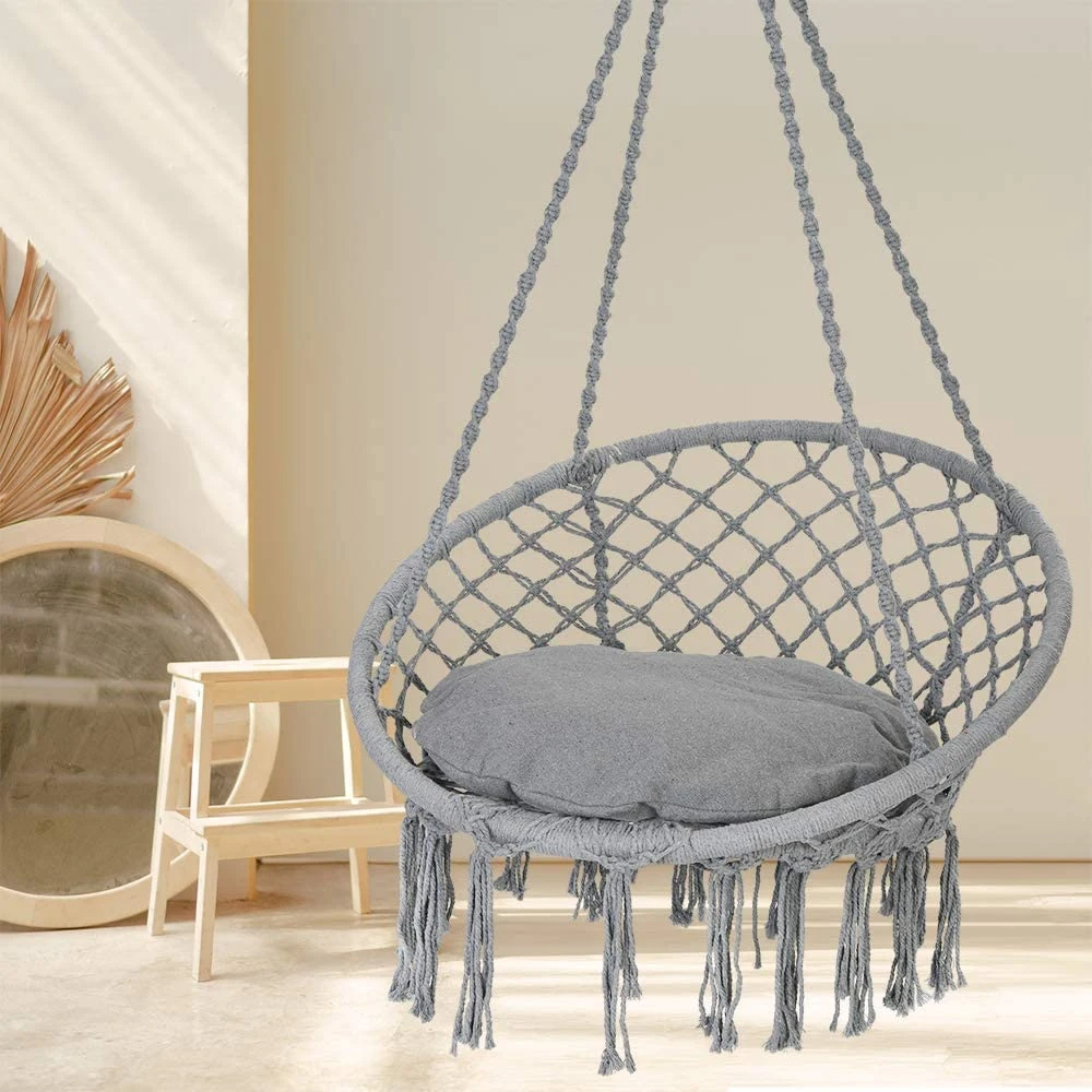 Hammock Chair  Swing, Hanging Cotton Rope hanging  garden outdoor indoor  Chair lounge