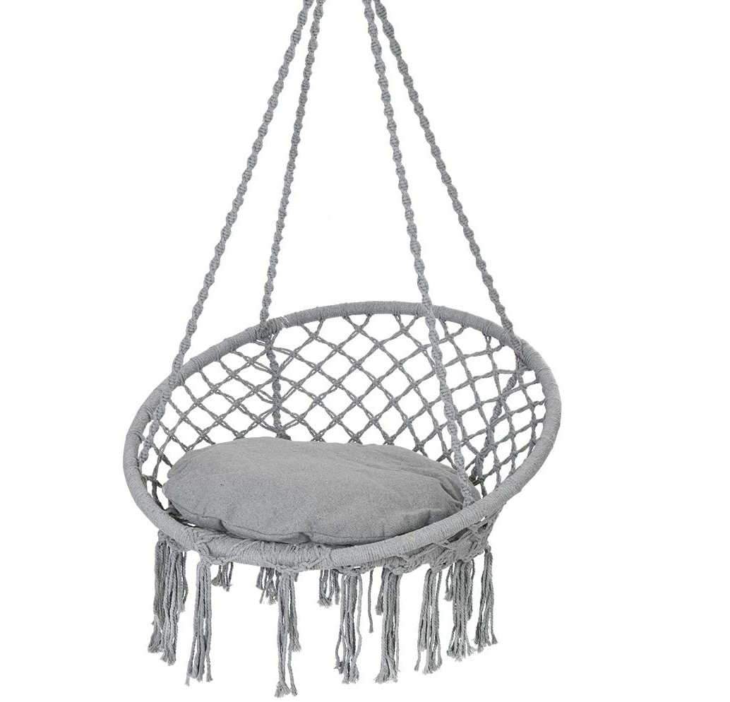 Hammock Chair  Swing, Hanging Cotton Rope hanging  garden outdoor indoor  Chair lounge