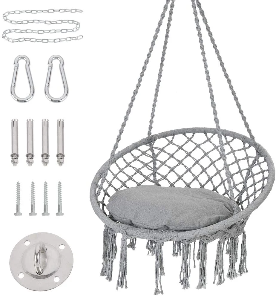 outdoor indoor  Chair lounge Hammock Chair  Swing, Hanging Cotton Rope   garden