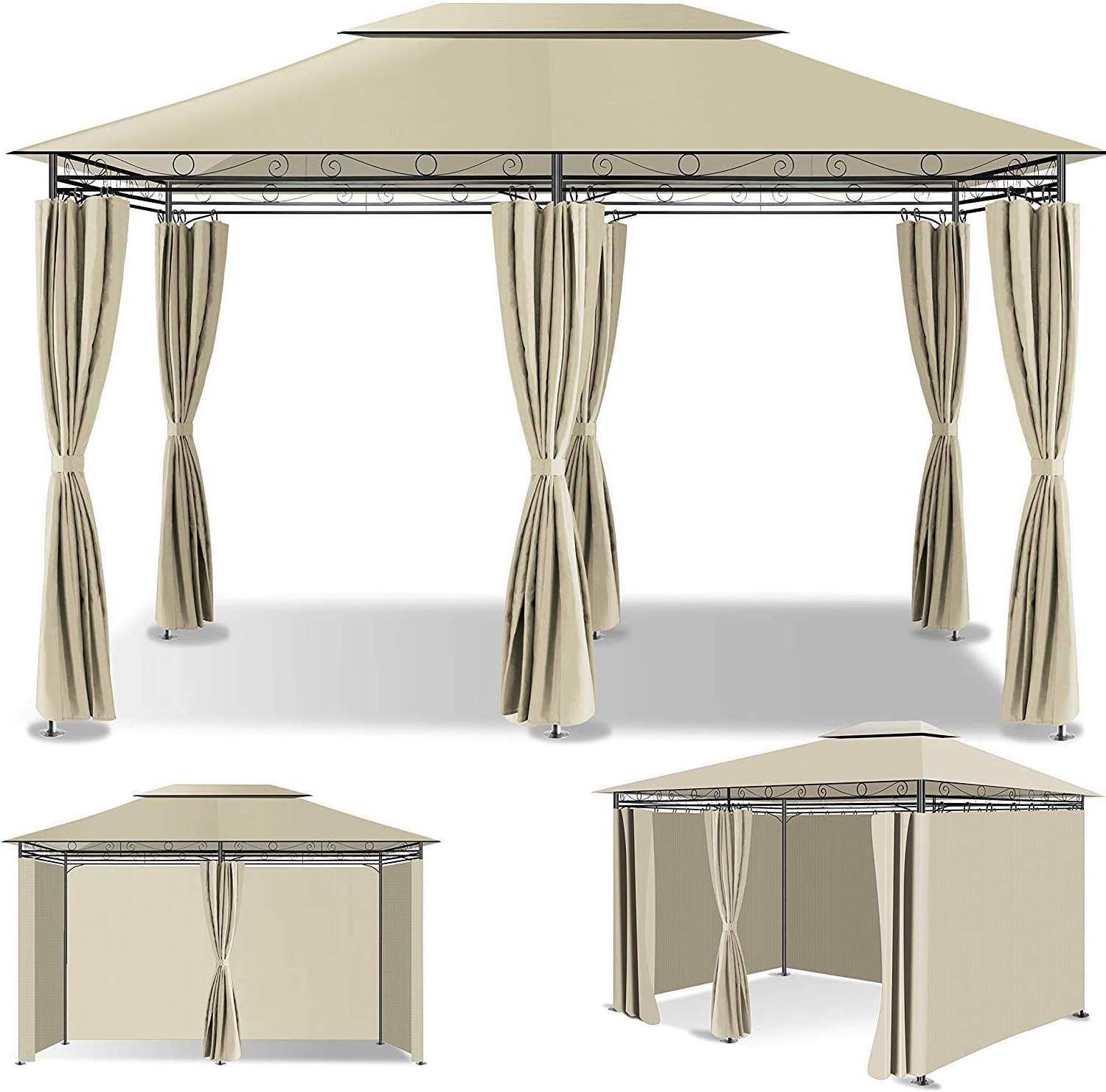 Outdoor steel metal garden Gazebo canopy roof with side panels