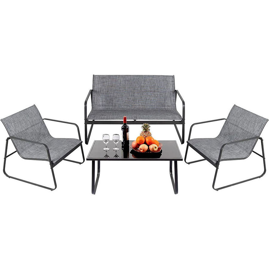 online mailbox steel patio sofa aluminum aluminium  outdoor garden 4pcs metal furniture set