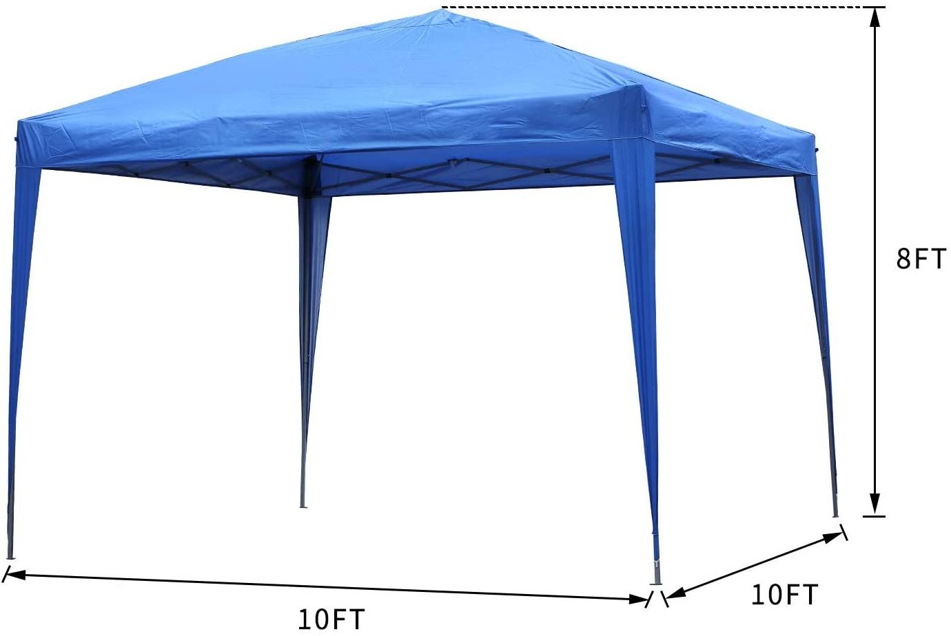 folding Shelter Canopy 10' x 10'ft with side walls,with 4 Removable Sidewalls Blue gazebo