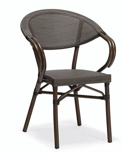 Bamboo looking Bistro Outdoor Dining Cafe Garden Use  For Balcony  aluminum stackabe wicker rattan Chair