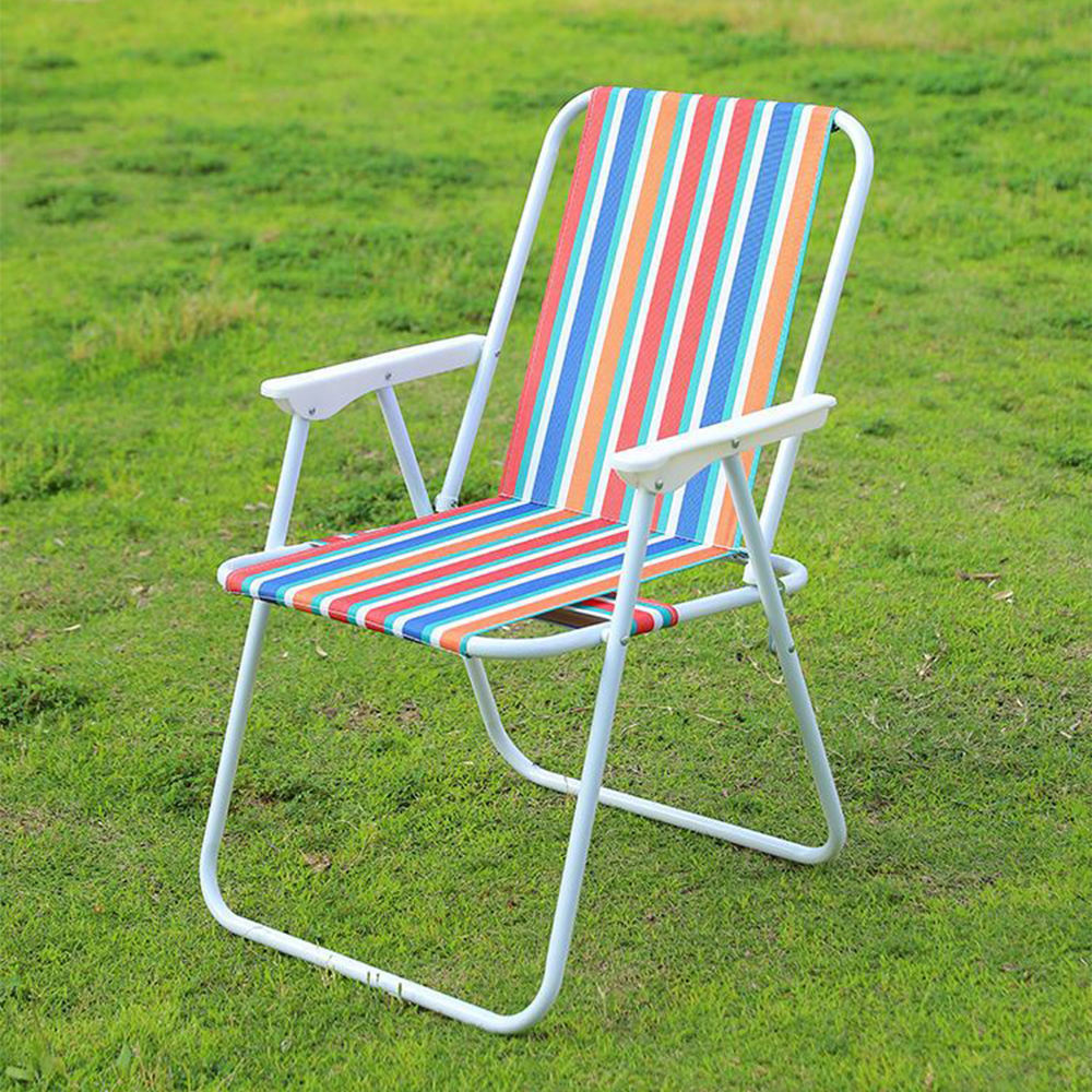 Outdoors Sturdy Reclining Camping Chair With Armrests And Breathable Lightweight Folding High Backpack Beach Chair