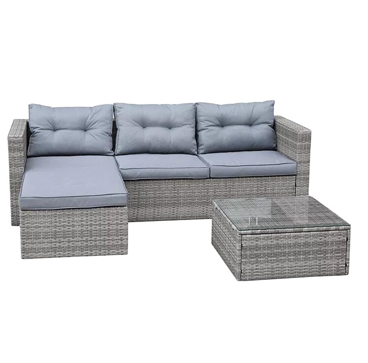 Custom Patio Leisure Rattan Wicker Garden Furniture Outdoor Sectional Sofa Set with Cushion