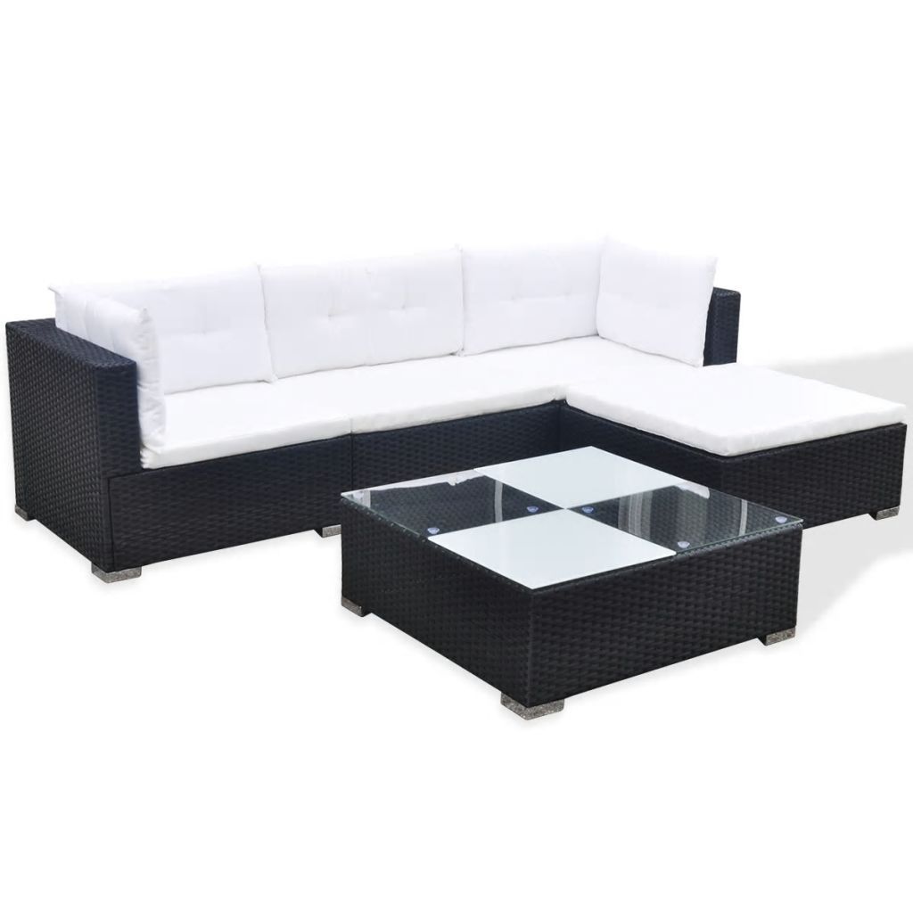 Modern Style L Shape 3 5 Pieces Outdoor Garden Sofa Rattan Wicker Furniture Corner Sofa Set loveseat