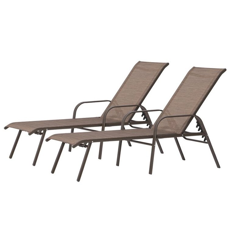 Outdoor Metal Chaise Lounge Garden  outdoor patio aluminum stacking Adjustable sun lounger lounge