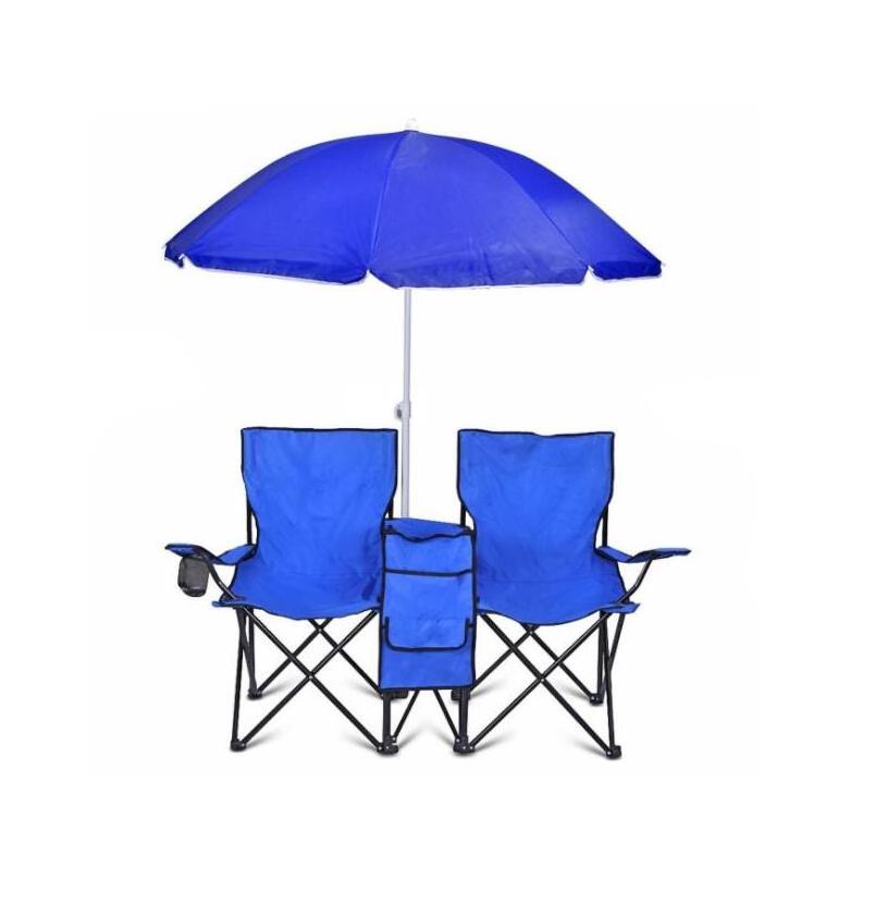 Outdoor folding chair Picnic Double r with Umbrella Table  Beach Camping Chair / camping folding chair