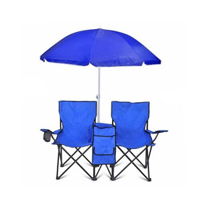 Outdoor folding chair Picnic Double r with Umbrella Table  Beach Camping Chair / camping folding chair