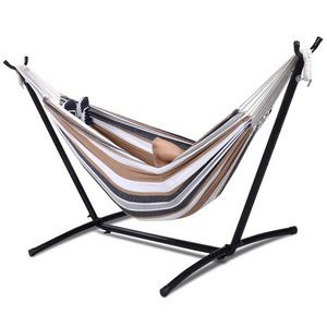 Double Hammock with Space Saving Steel Hammock Stand swing hanging bed chair