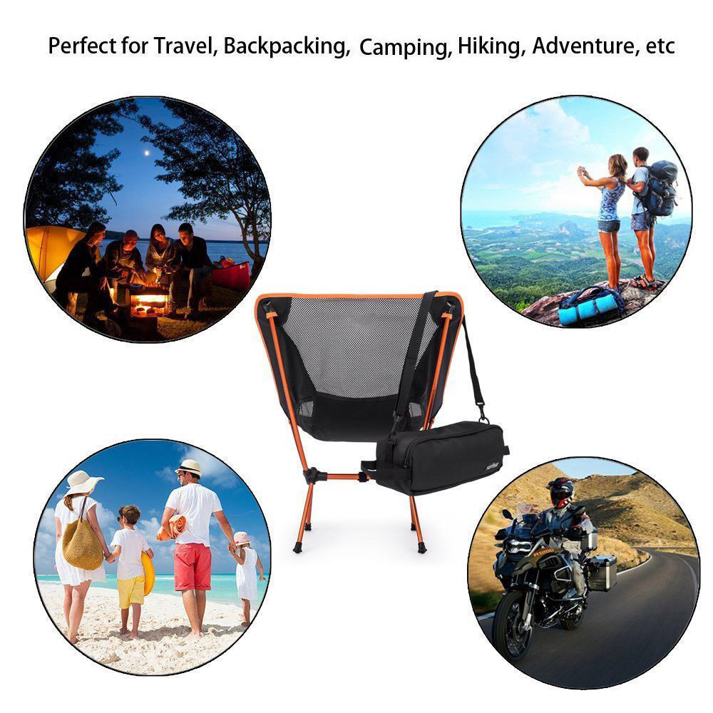 Portable lightweight aluminum Compact Backpacking for Outdoor Travel picnicFolding Camping chair