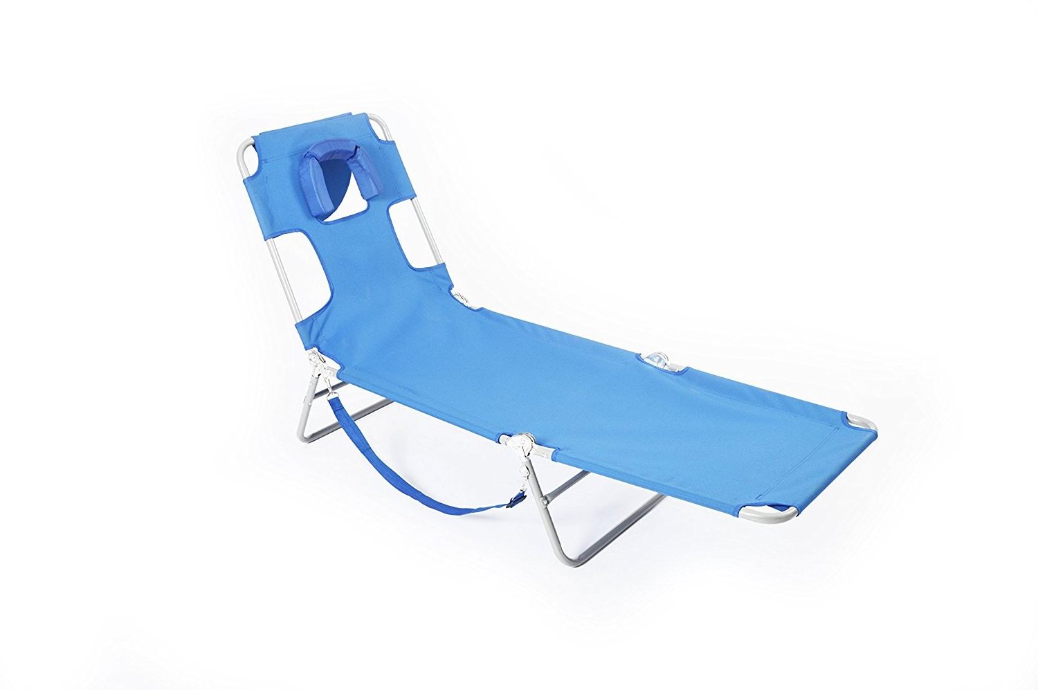 Folding Chaise Lounge book Chair Bed Outdoor Patio Beach Camping Recliner w/Hole for face Pool