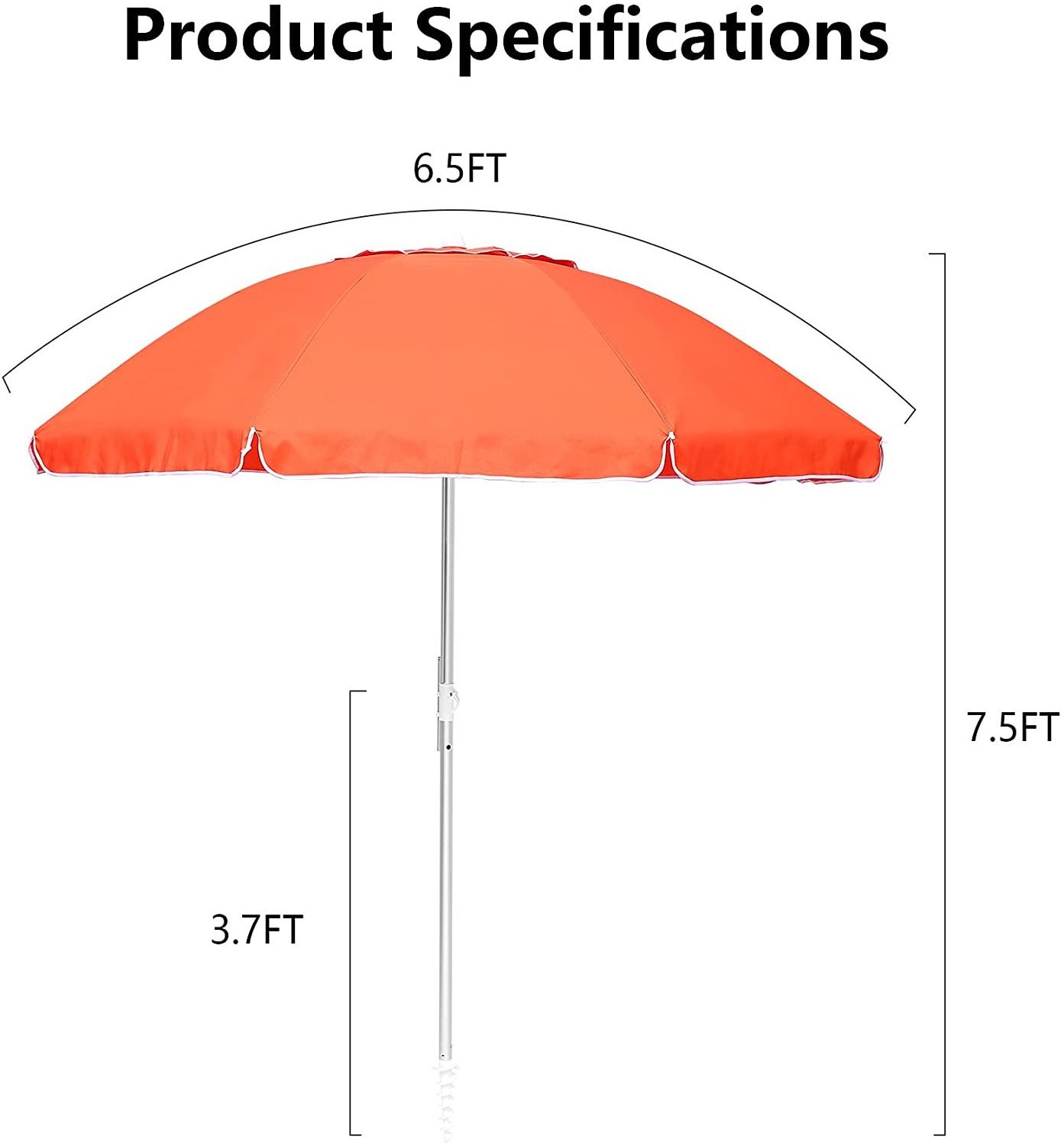 Outdoor Sunshade Integrated Sand Anchor Tilt Aluminum Pole Portable Sun Protection Wind Resistant Beach Umbrella