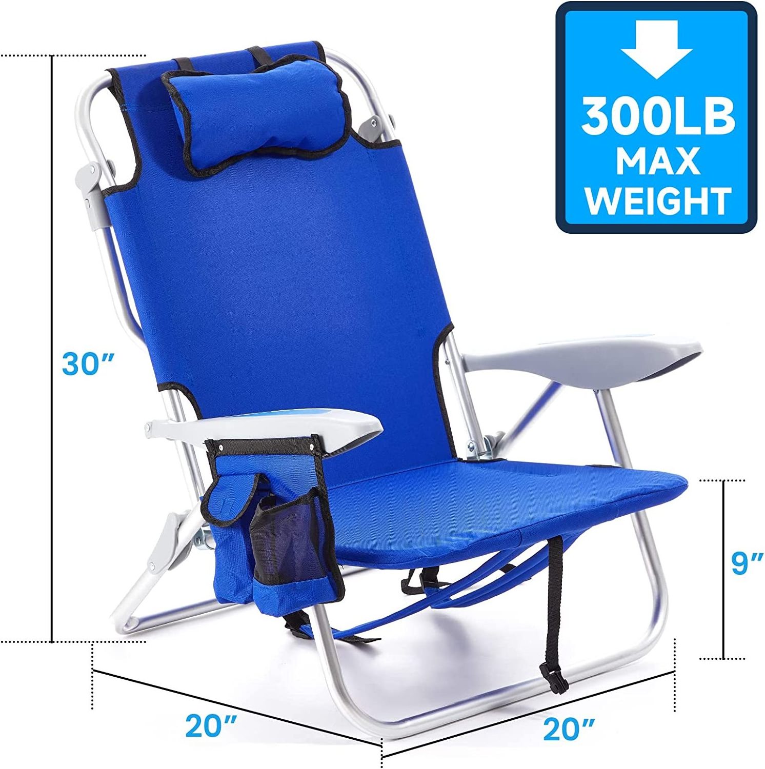 Sale well Backpack Beach Chair for Adults with Cooler Pouch Portable Lightweight Beach Chair