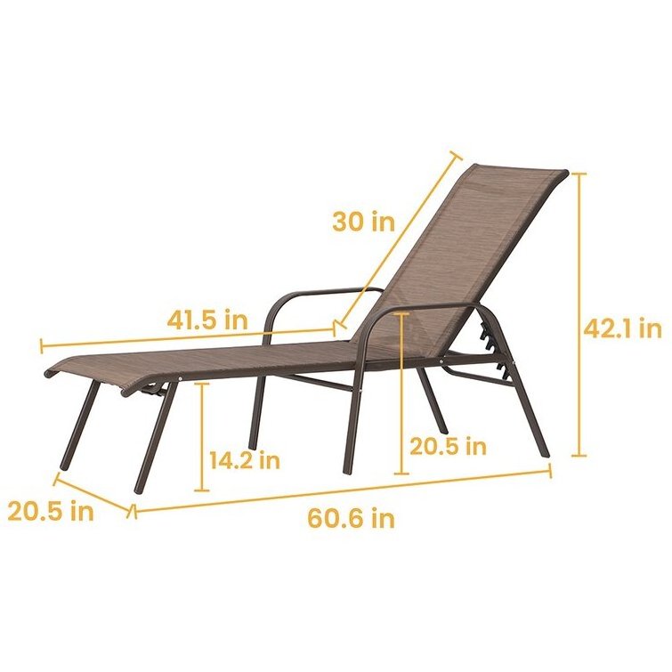 Outdoor Metal Chaise Lounge Garden  outdoor patio aluminum stacking Adjustable sun lounger lounge