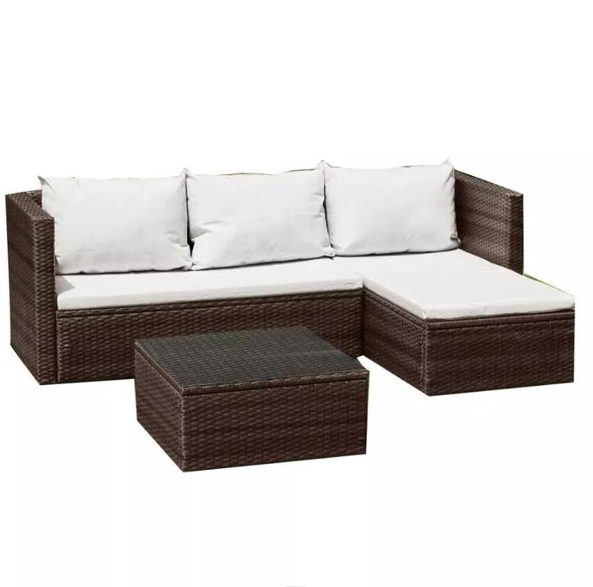 Custom Patio Leisure Rattan Wicker Garden Furniture Outdoor Sectional Sofa Set with Cushion