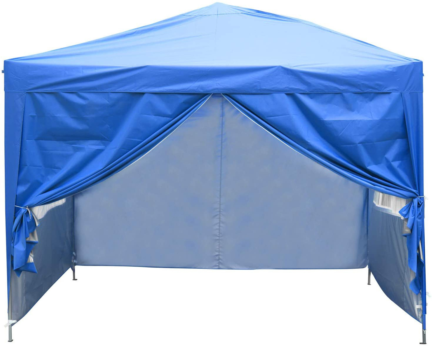 folding Shelter Canopy 10' x 10'ft with side walls,with 4 Removable Sidewalls Blue gazebo