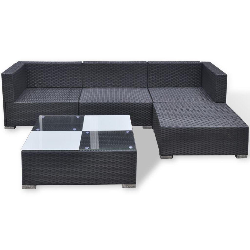 Modern Style L Shape 3 5 Pieces Outdoor Garden Sofa Rattan Wicker Furniture Corner Sofa Set loveseat