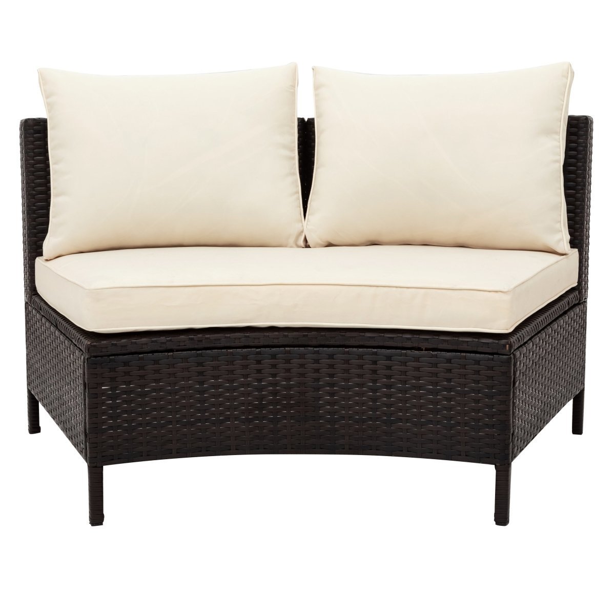 Outdoor Rattan Wicker Furniture 8 Person Half Moon Rattan Wicker Sofa Set