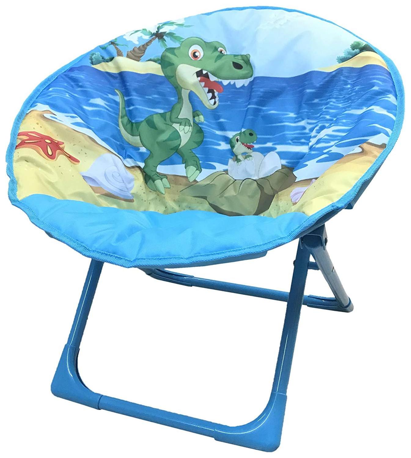 Folding Camping Moon Saucer Chair with Suede Pad  Comfortable Kids  for Indoor and Outdoor Beach