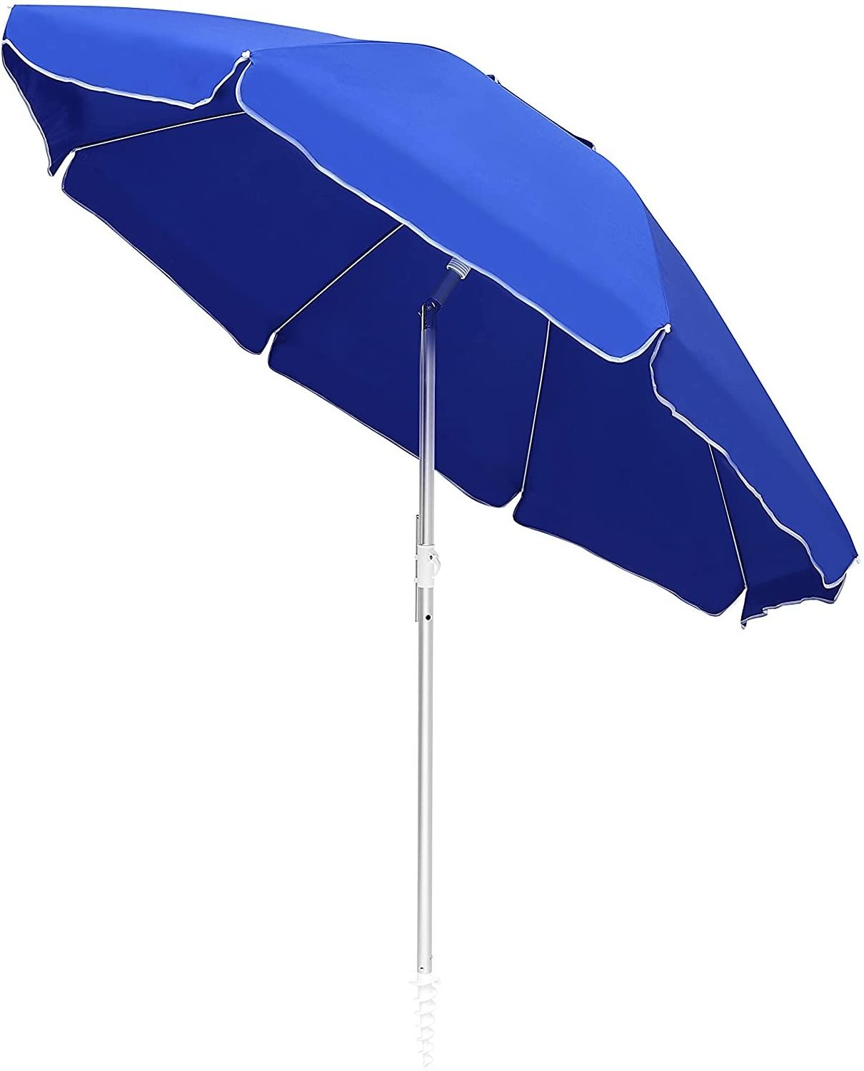 Outdoor Sunshade Integrated Sand Anchor Tilt Aluminum Pole Portable Sun Protection Wind Resistant Beach Umbrella