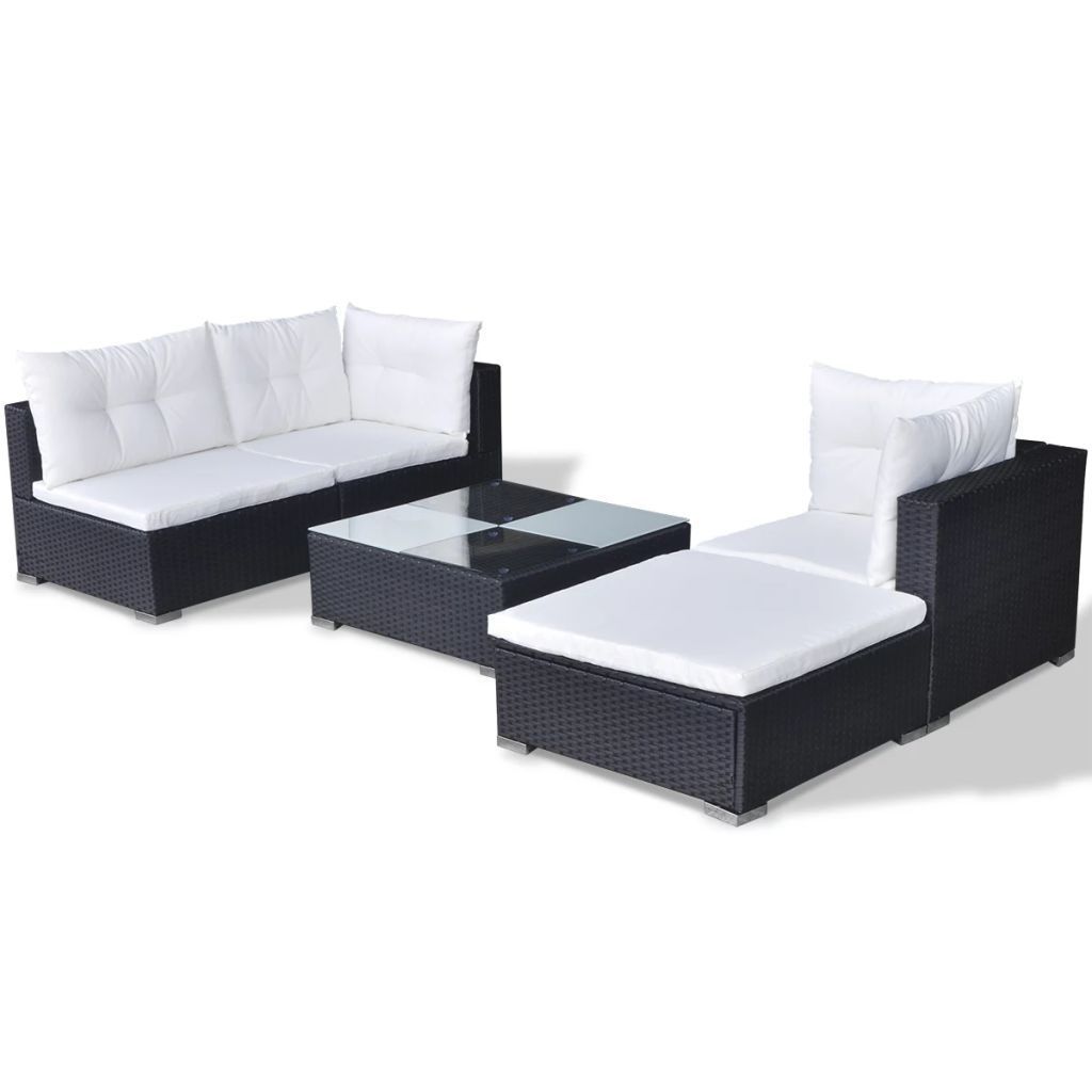 Modern Style L Shape 3 5 Pieces Outdoor Garden Sofa Rattan Wicker Furniture Corner Sofa Set loveseat