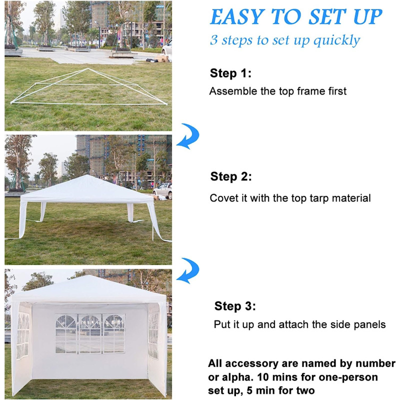 Factory Direct Sales 10x10 waterproof outdoor party shelter,3mx3m marquee canopy with full sidewalls, garden gazebo tent