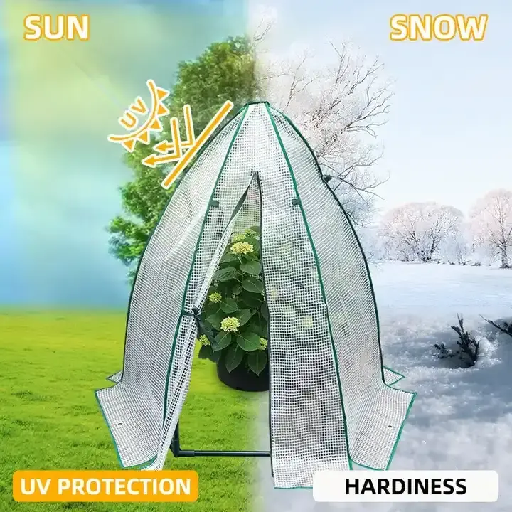 Factory custom size oem summer outdoor garden supplies waterproof metal hexagon greenhouses for garden use with plastic cover