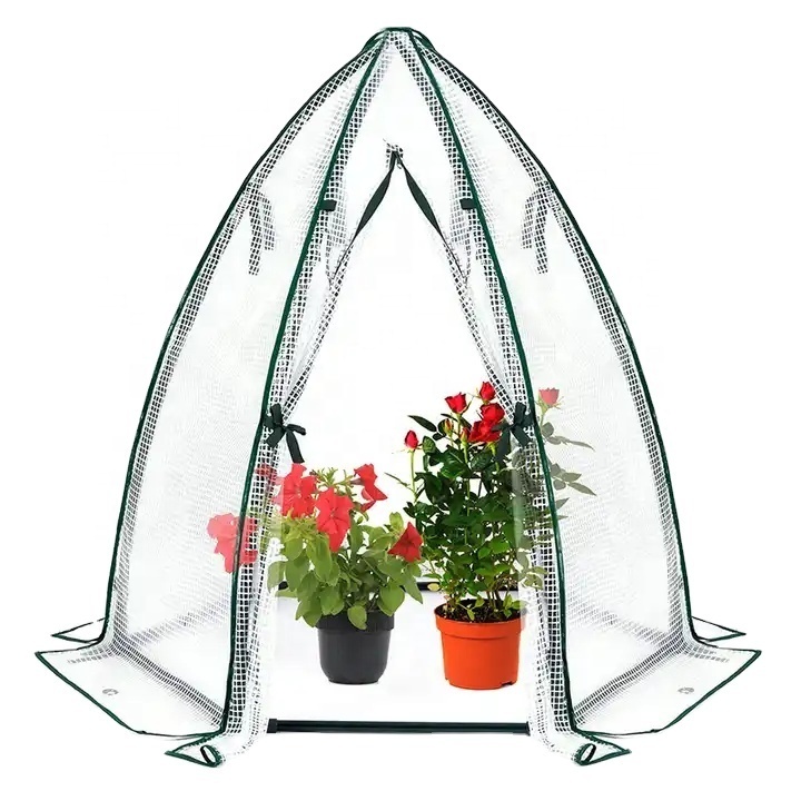 Factory custom size oem summer outdoor garden supplies waterproof metal hexagon greenhouses for garden use with plastic cover