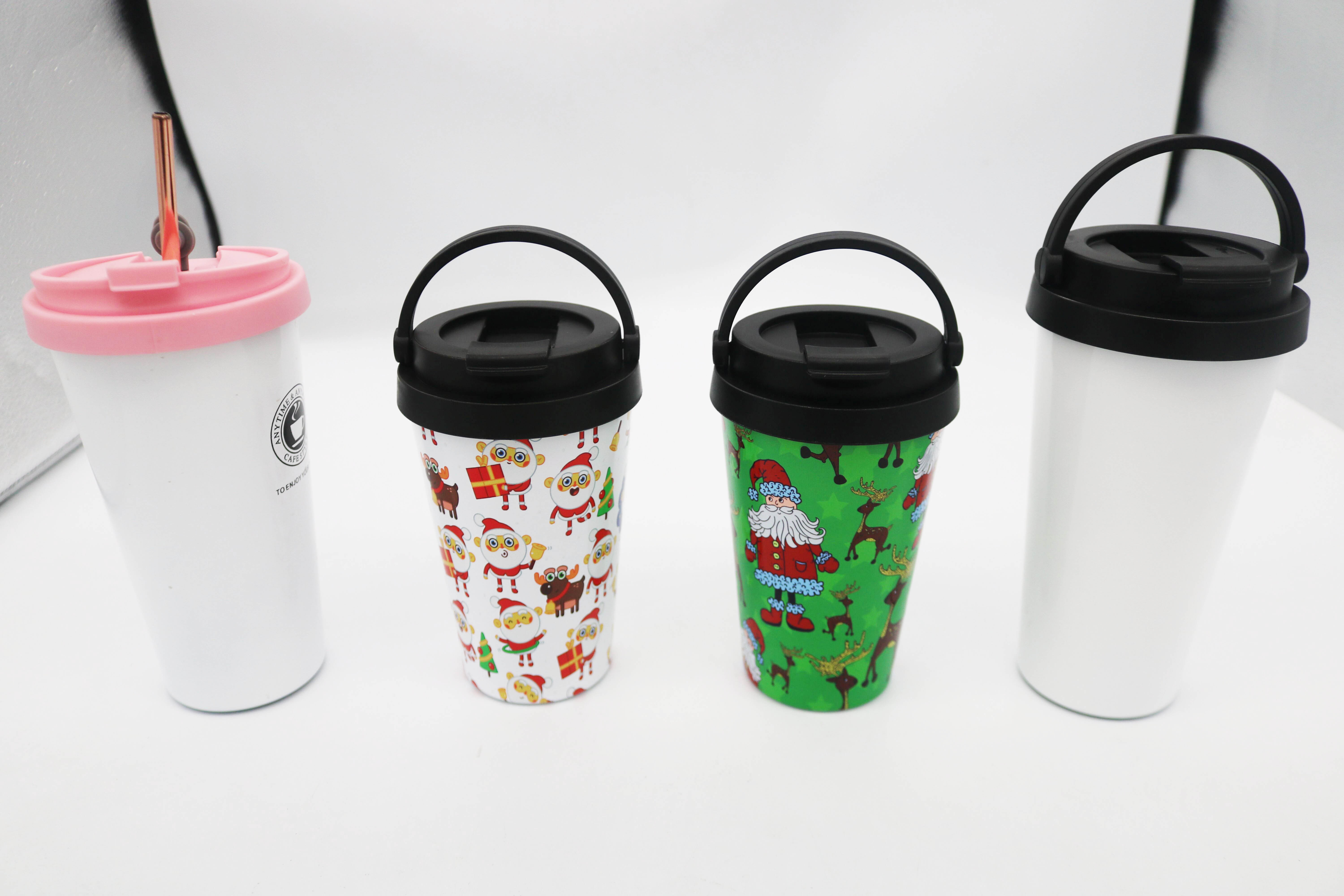 500ml Vacuum Insulated Reusable Coffee Tumbler Cup Customized Tumblers Wholesale Bulk Christmas Mug with Lid