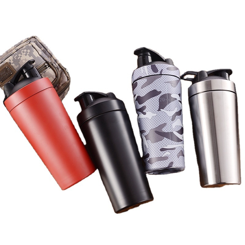 Wholesale Gym Sports Stainless Steel Single Wall Protein Shaker Bottle Metal Customized Color Wholesale High Quality Shaker