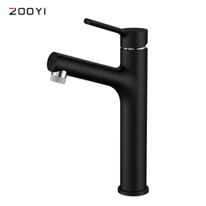 ZOOYI Factory supplier Contemporary Chrome  bathroom single handle pull-out hot and cold Brass basin faucet