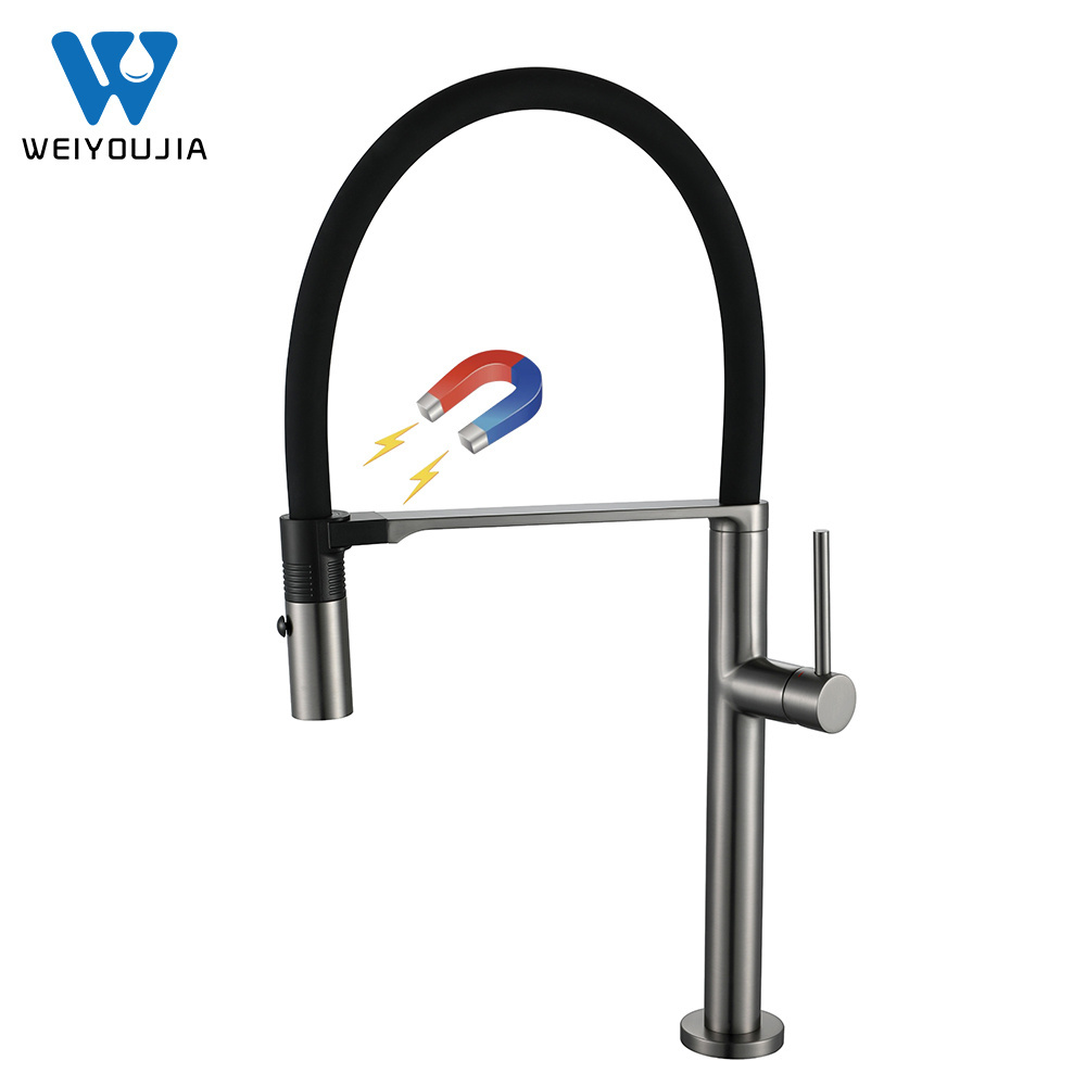 New design brushed gun magnetic faucet kitchen sink commercial kitchen faucet