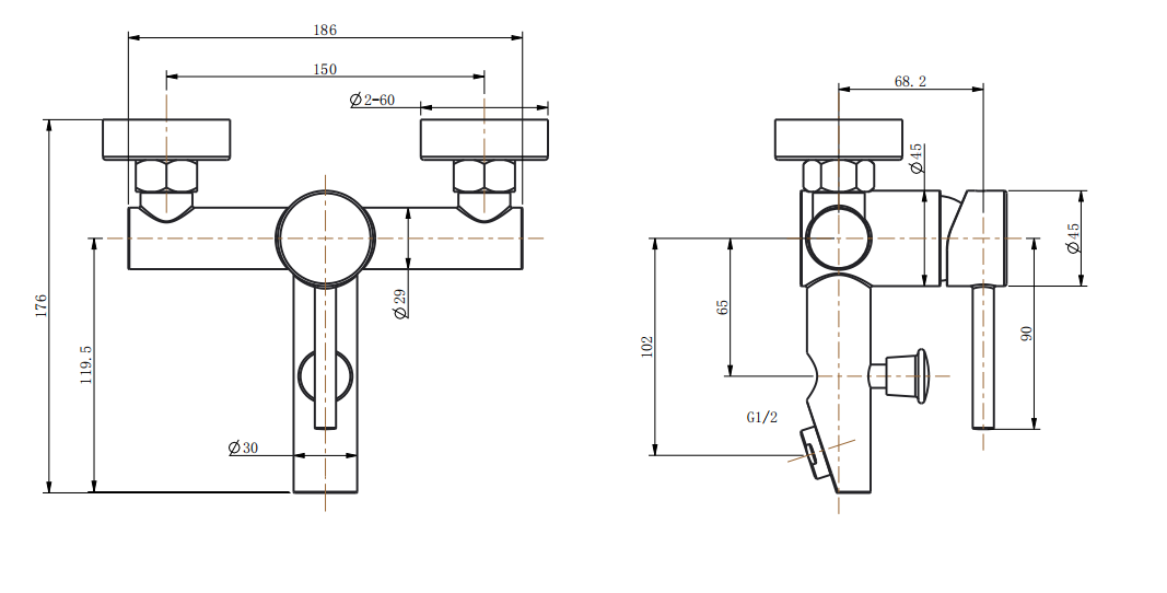 Classic design wall mounted brass bath shower faucet mixer taps with best price