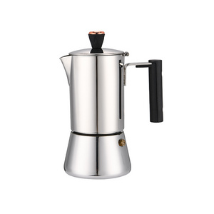 Hot Sale 6 Cups Espresso Coffee Maker Italy bialetti  Stainless Steel Moka Pot With Lid