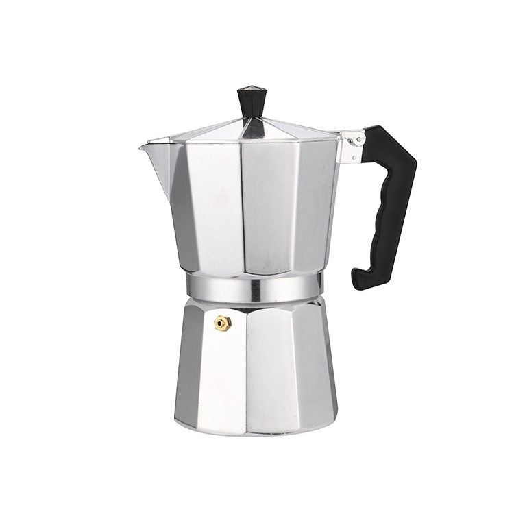 6 Cup Aluminum Stovetop Espresso Maker, Moka Pot for Italian Espresso Coffee, Camping Coffee Maker silver Color