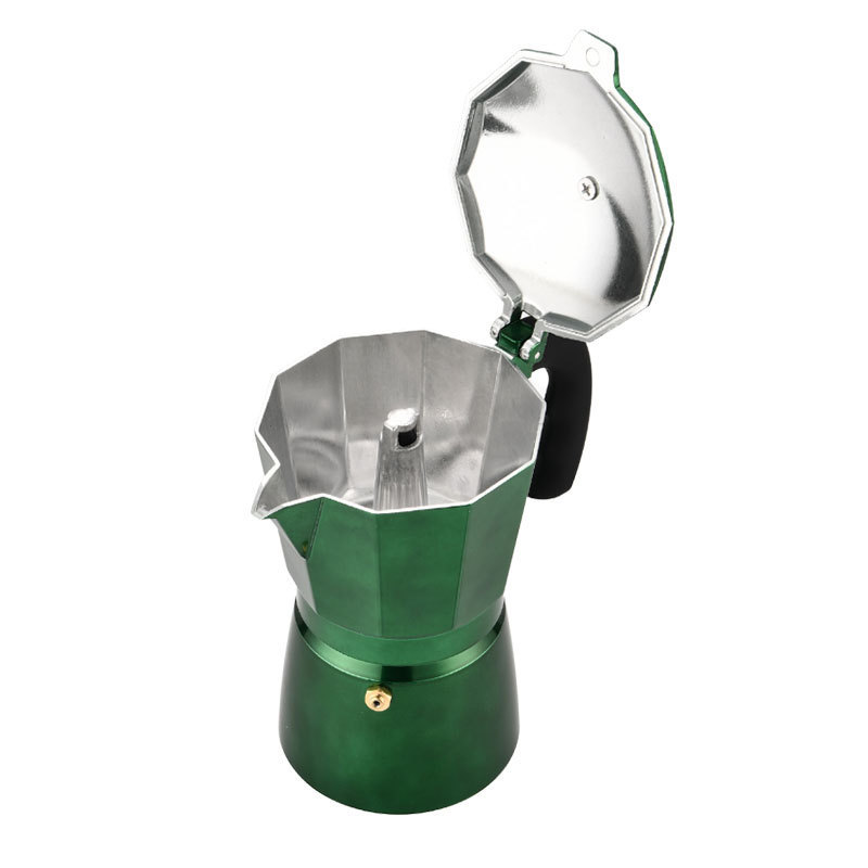 Amazon Hot Selling Custom 4/9cup green espresso coffee maker moka pot classic stovetop espresso aluminum maker