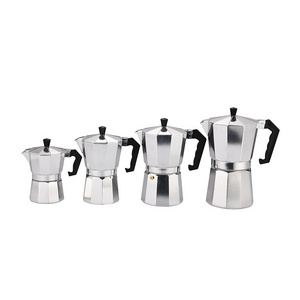 6 Cup Aluminum Stovetop Espresso Maker, Moka Pot for Italian Espresso Coffee, Camping Coffee Maker silver Color