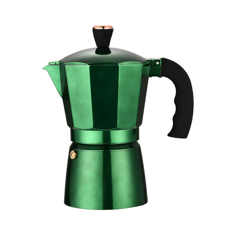 Amazon Hot Selling Custom 4/9cup green espresso coffee maker moka pot classic stovetop espresso aluminum maker