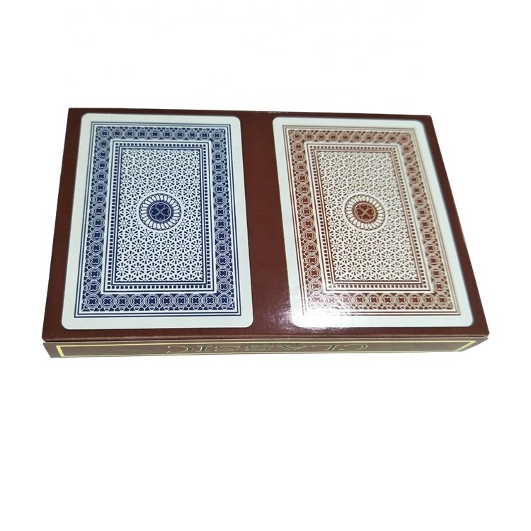 JP058 Hot Selling Poker Size Star Quality Classic Playing Cards Set Custom Printed two Poker Decks With Dice