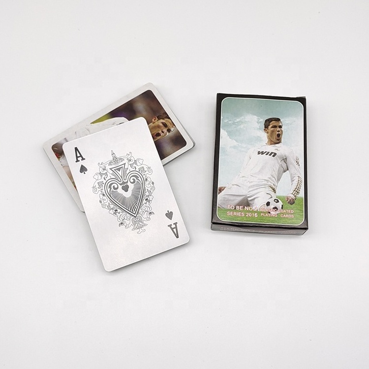 JP095 China Playing Cards Manufacturer Supply Bridge Size Cheap Football Cards Custom Printed Paper Playing Cards For Africa