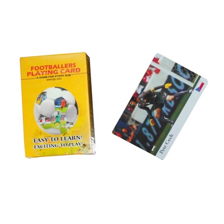 JP069 China Wuyi Playing Cards Factory Supply 2020 Bridge Size Cheap Football Playing Cards With A Box For Africa Market