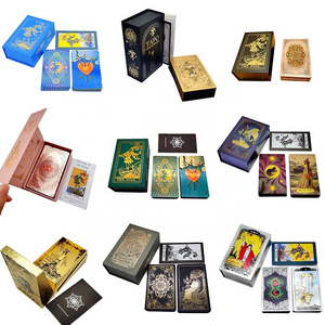 Gold Foil Tarot Deck Wholesale High Quality Board Game Customized Plastic Oracle Cards With Magnetic Flip Box