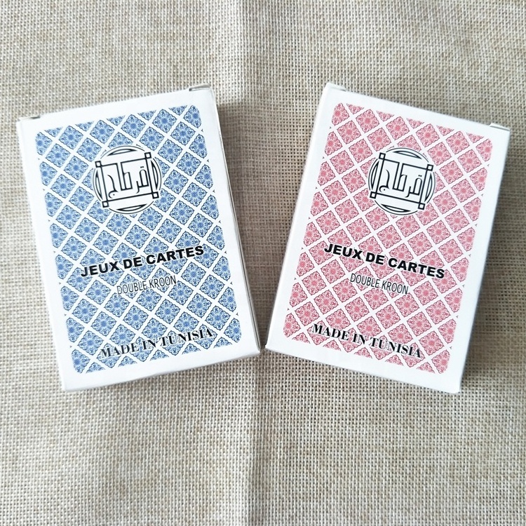 JP062 Custom Printed Tunisia Playing Cards Wholesale Original Rami Jeux De Cartes Double Kroon Poker Cards