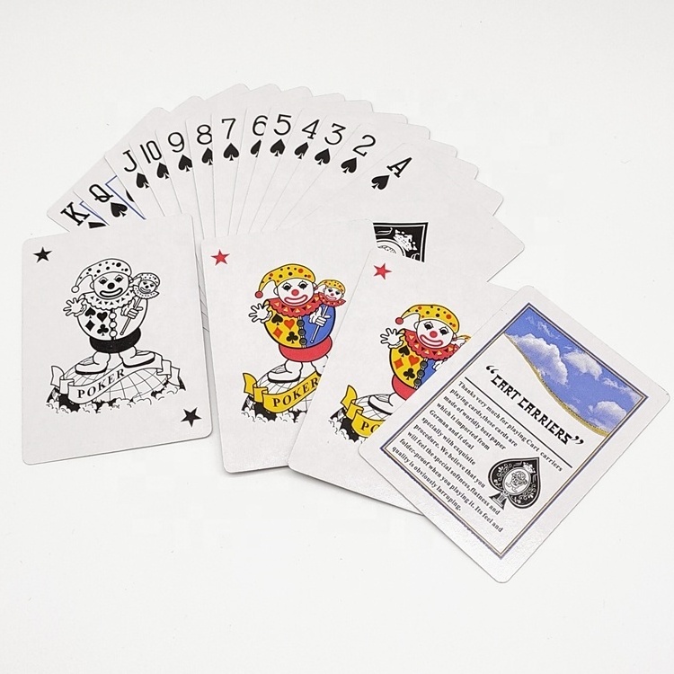 JP043 China Factory Supplier Cart Carriers Poker Cards Custom Printing 988 Cheap Paper Playing Cards