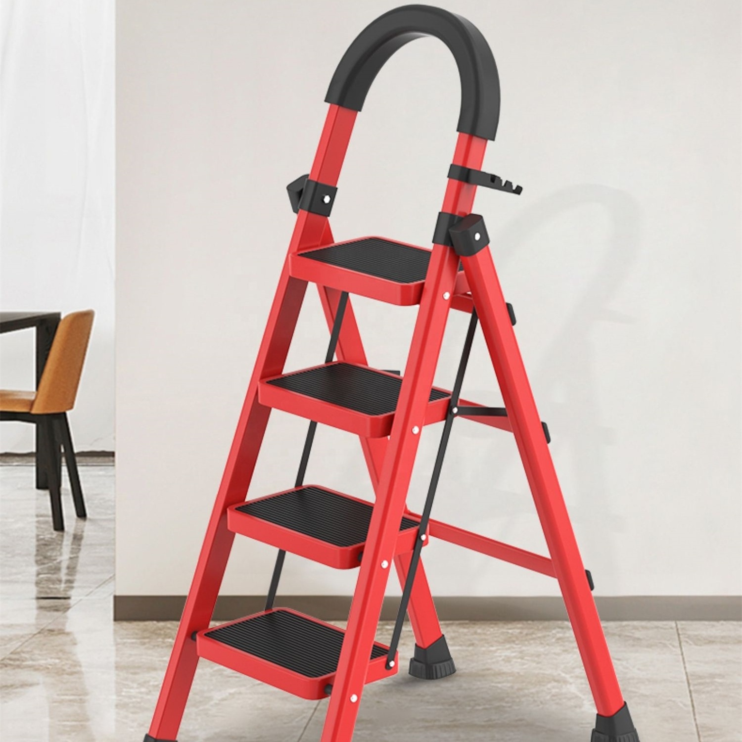 Simple folding without installation Safety Wide Step 4 Steps Steel aluminium Household Ladder