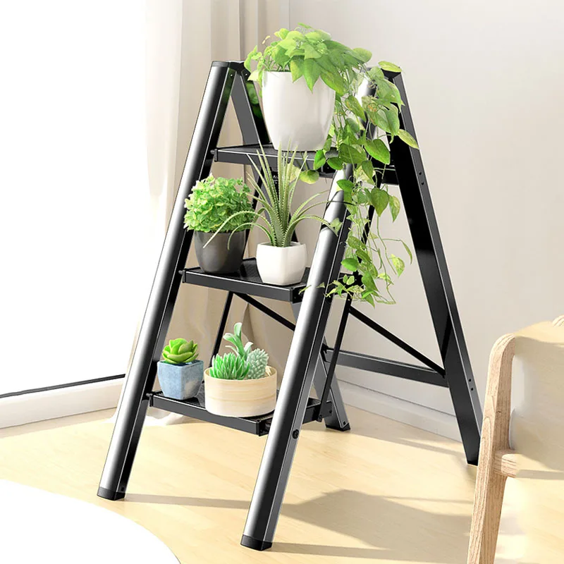 Color customized folding ladder household  flower rack 2/3/4 ladder indoor aluminium ladder