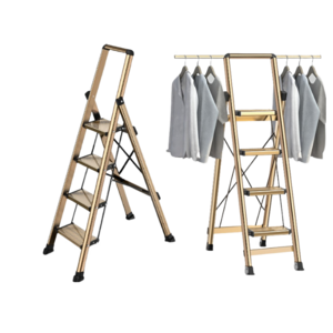 Aluminum alloy clothes hanger multi-purpose alu ladder dual-purpose herringbone ladder household folding ladder