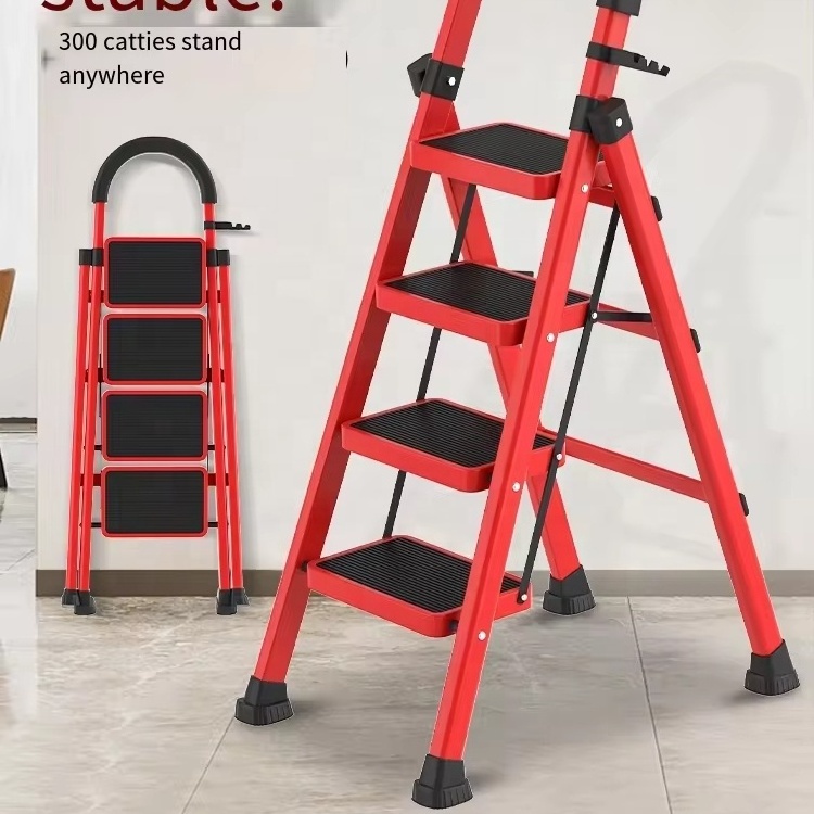 3 to 7 Steps Household Domestic Use Wide Step Iron Ladder