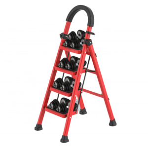 Portability 3 4 5 Step wide step ladders Safety Collapsible Red thickened carbon steel four step ladder